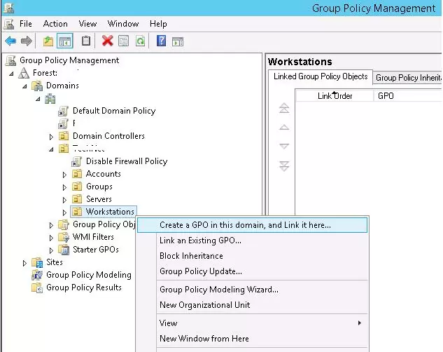 gpmc - Create a GPO in this domain and Link it 