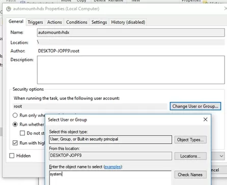 run task from system account